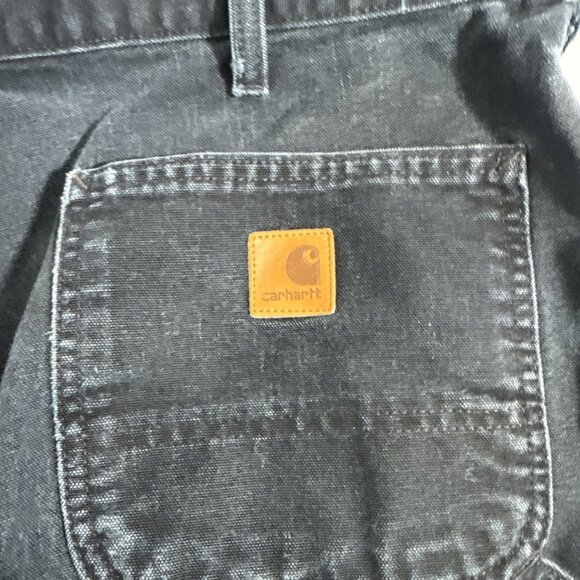 Carhartt Duck Canvas Pants Men's 38X32 Dungaree Fit B11 BLK Black - Picture 7 of 16